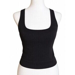 DSG Activewear Momentum Seamless Black Crop Tank Top Built-In Bra Size Small NWT